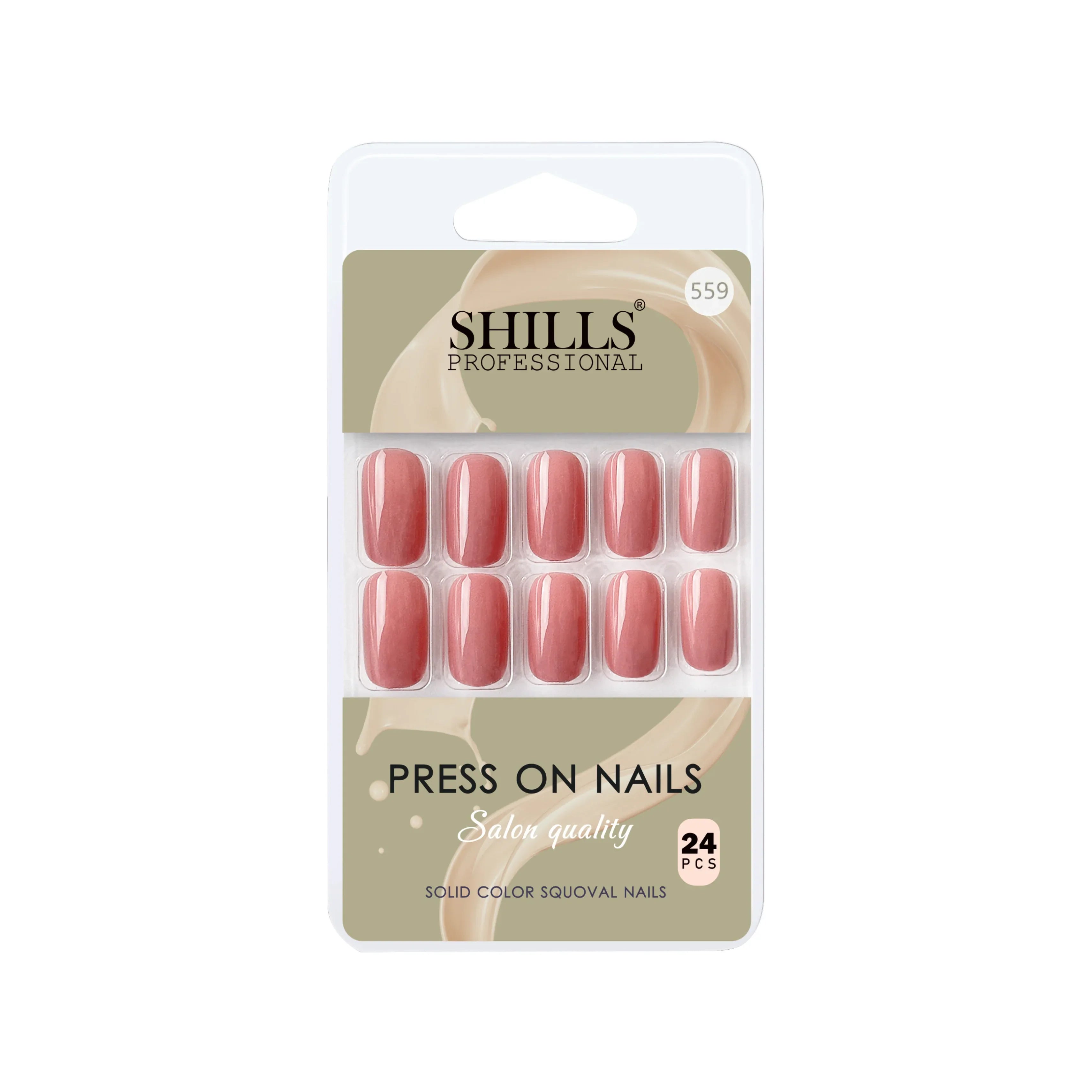 Glossy Solid Color Nails Square(SPN553-SPN578) - Shills Professional