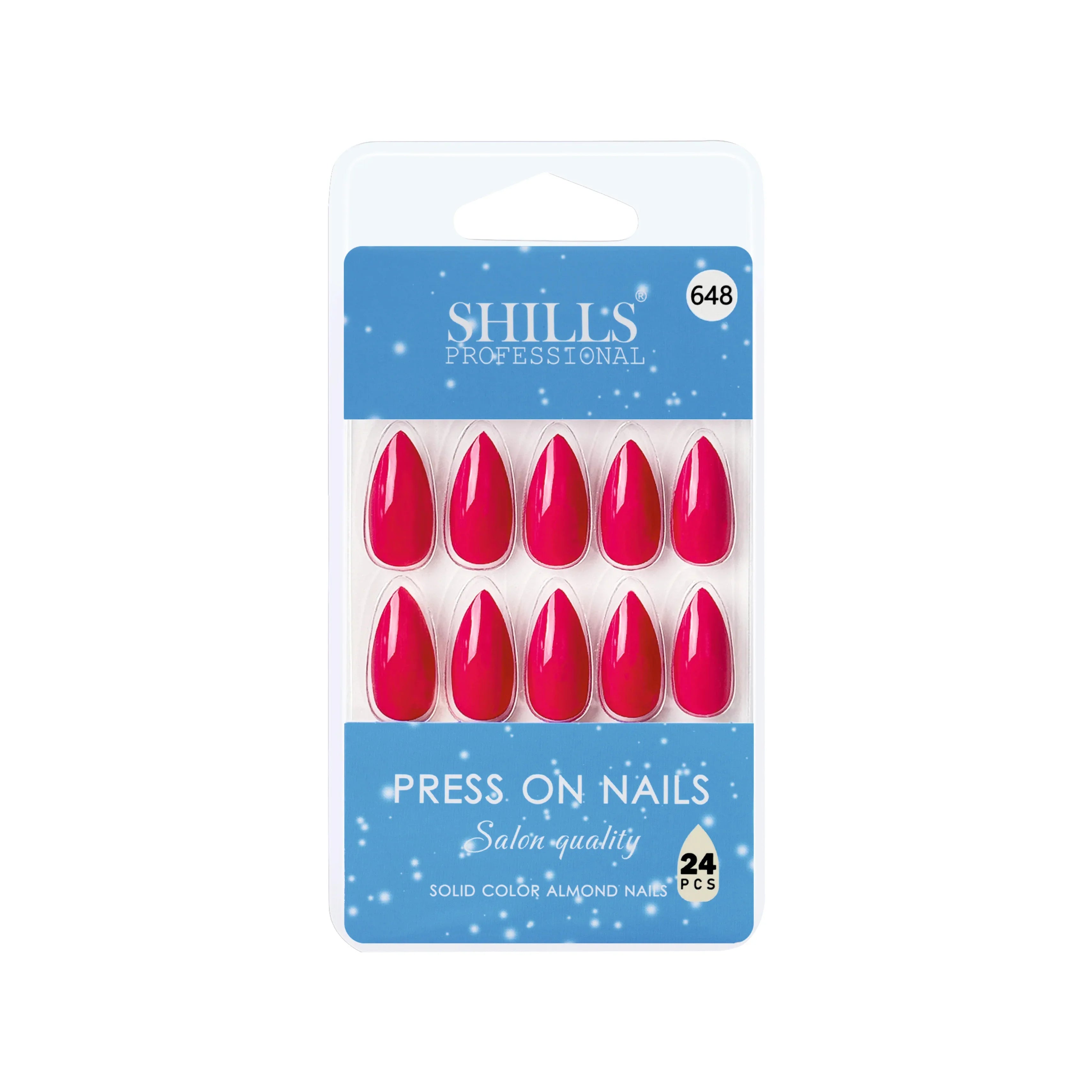 Glossy Solid Color Nails Sharp Almond(SPN631-SPN656) - Shills Professional