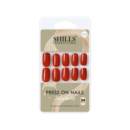 Glossy Solid Color Nails Square(SPN579-SPN604) - Shills Professional