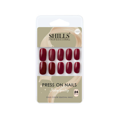 Glossy Solid Color Nails Square(SPN553-SPN578) - Shills Professional