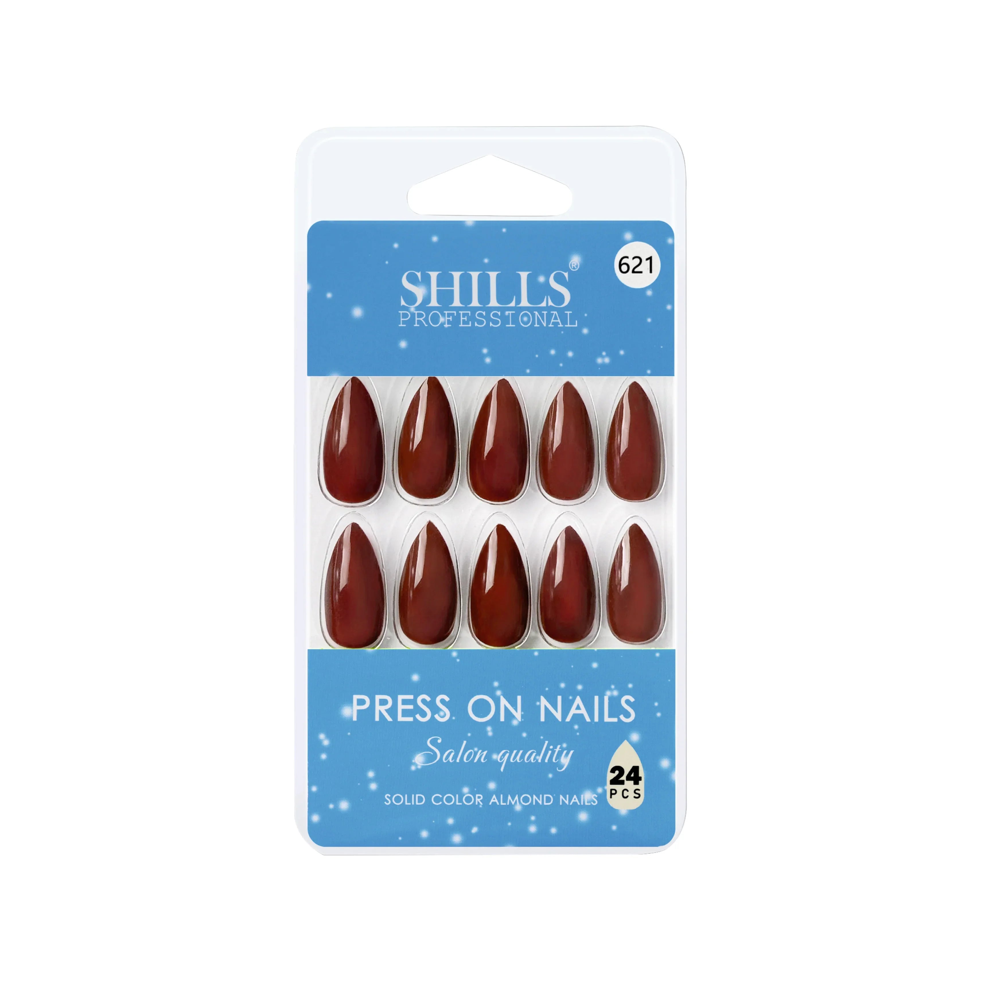 Glossy Solid Color Nails Sharp Almond(SPN605-SPN630) - Shills Professional