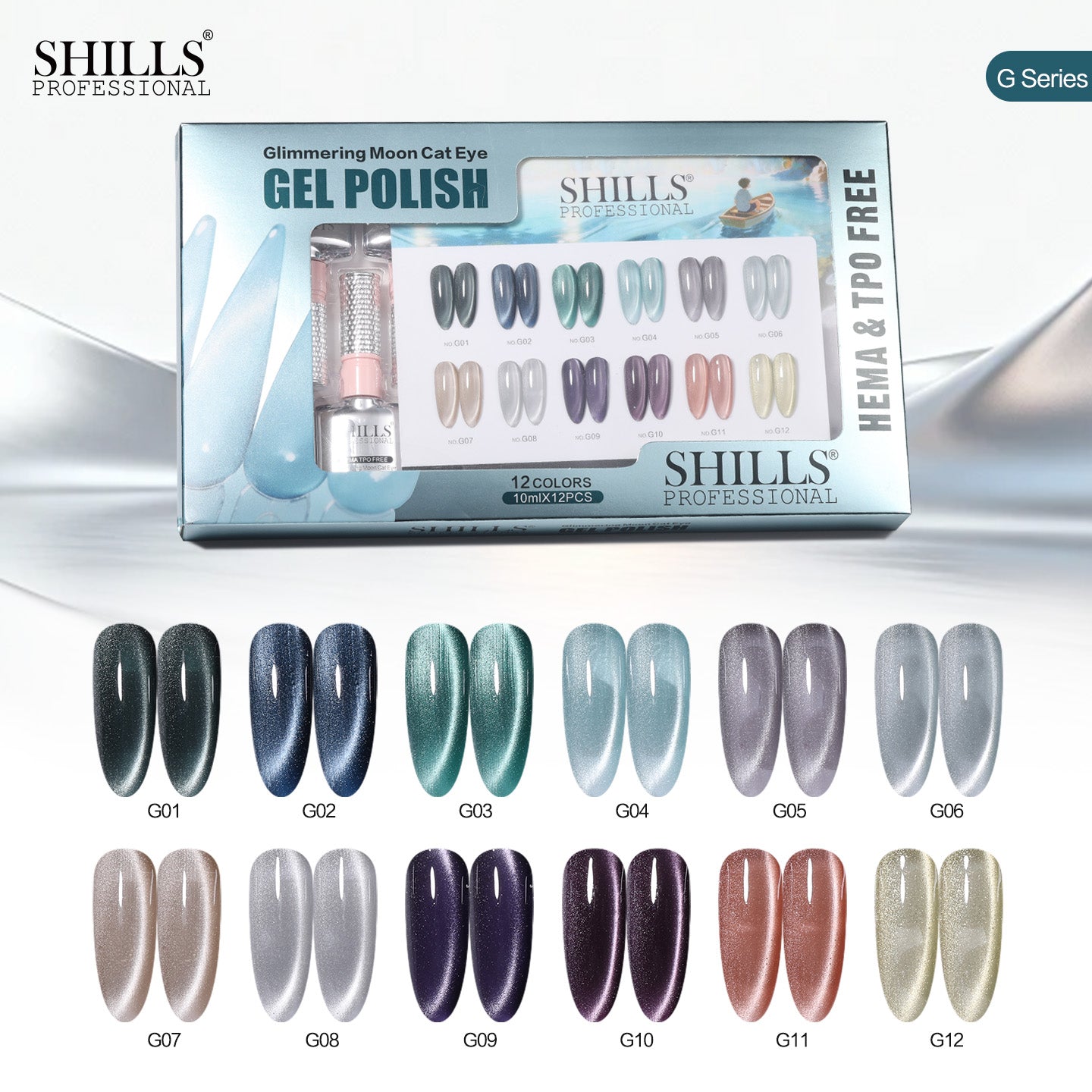 GLIMMERING MOON CAT EYE GEL POLISH SET