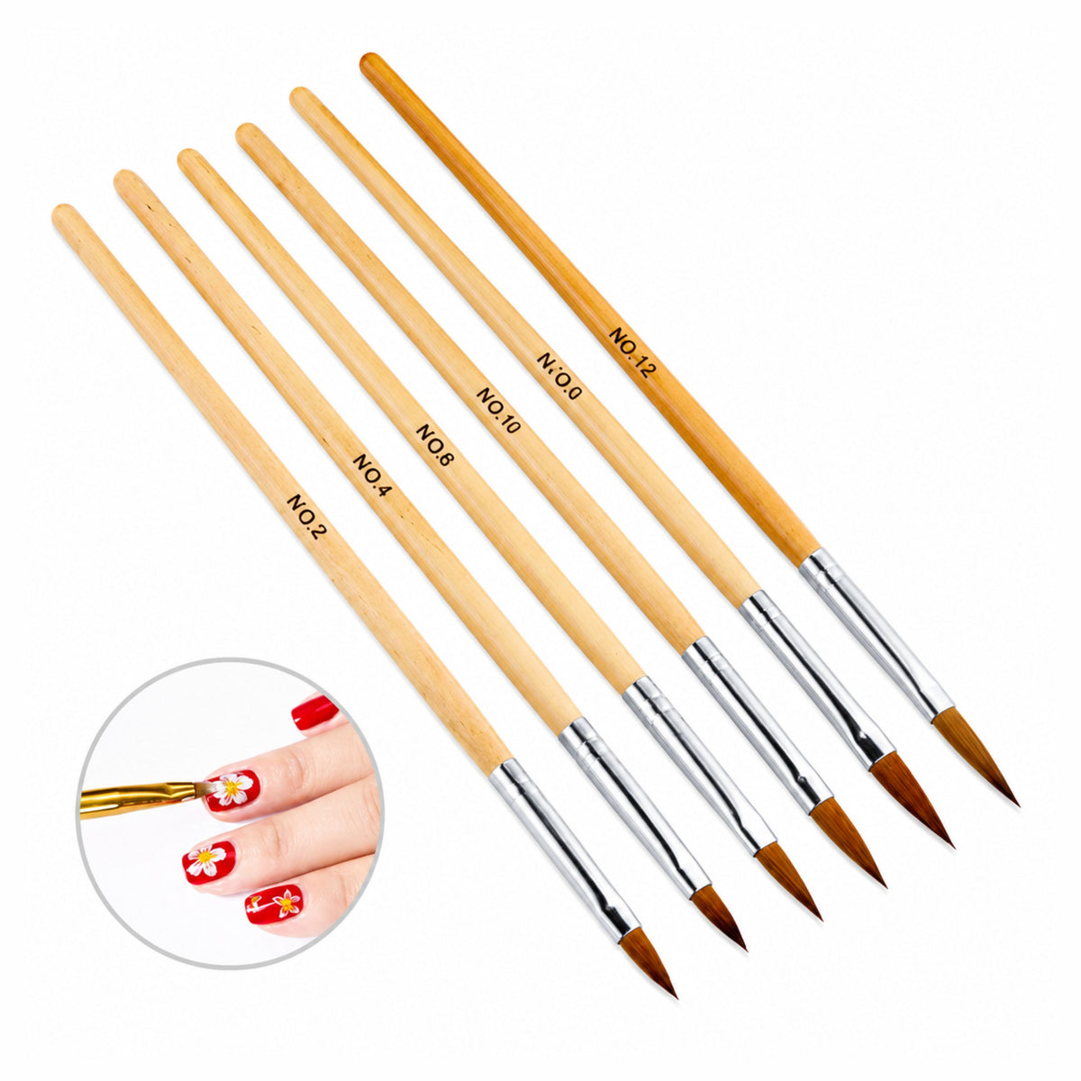 SHILLS PROFESSIONAL Acrylic 5pcs Brush Set for Nail Extensions & Nail Art