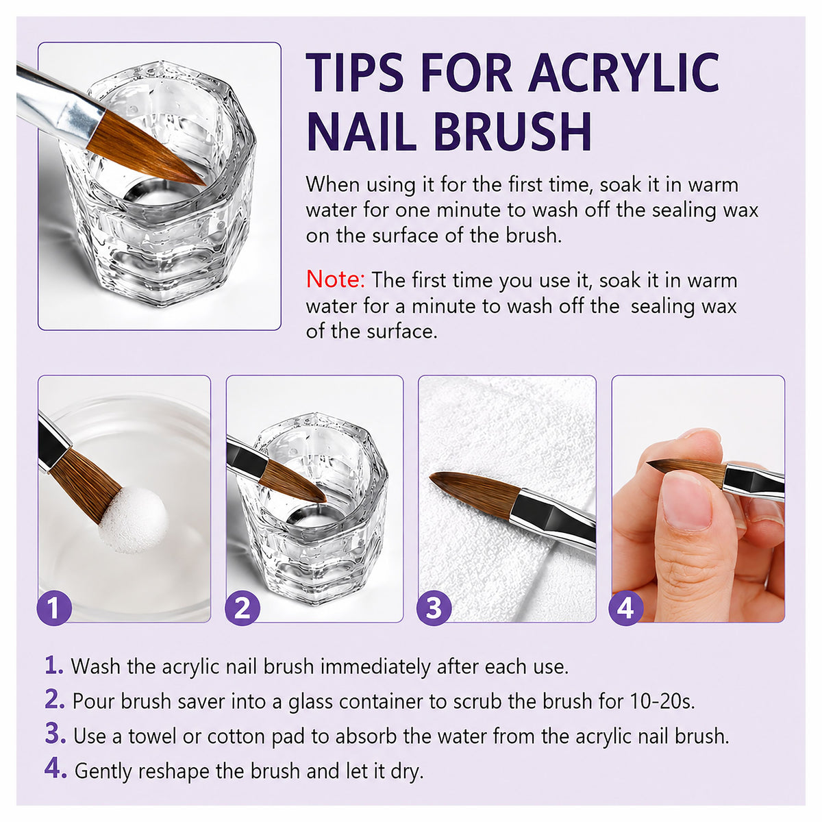 SHILLS PROFESSIONAL Acrylic 5pcs Brush Set for Nail Extensions & Nail Art