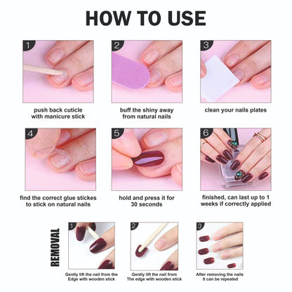 Glossy Solid Color Nails Oval(SPN501-SPN552) (Copy)