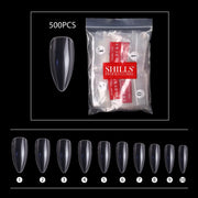 PKT 500pcs Almond Nail Tips Clear