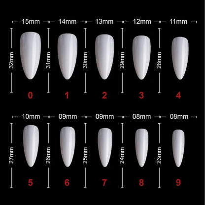 PKT 500pcs Almond Nail Tips Natural - Shills Professional