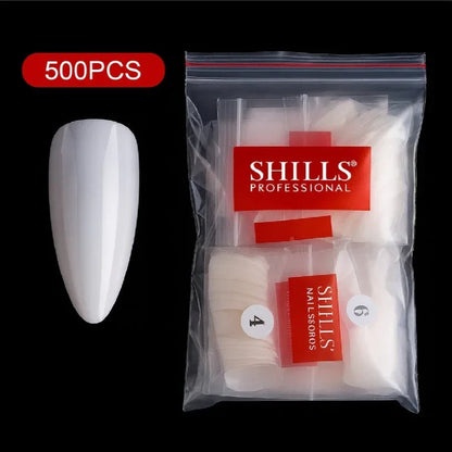 PKT 500pcs Almond Nail Tips Natural - Shills Professional