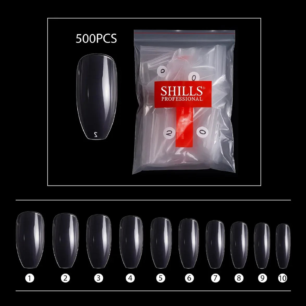 PKT 500pcs Ballet Nail Tips - Shills Professional