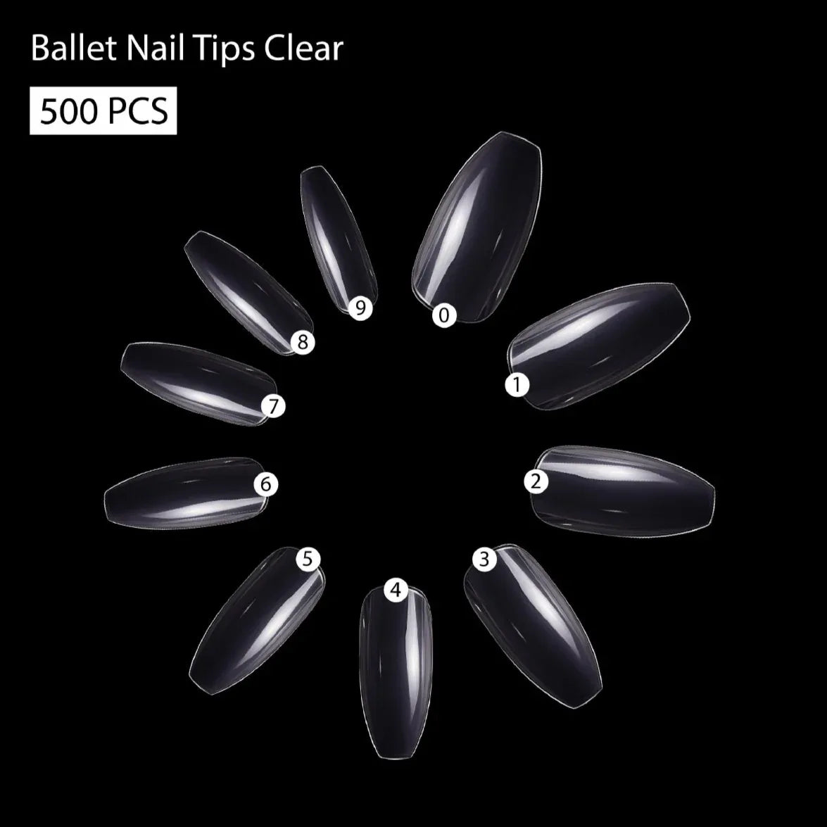 PKT 500pcs Ballet Nail Tips - Shills Professional