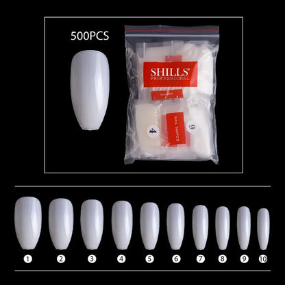 PKT 500pcs Ballet Nail Tips - Shills Professional