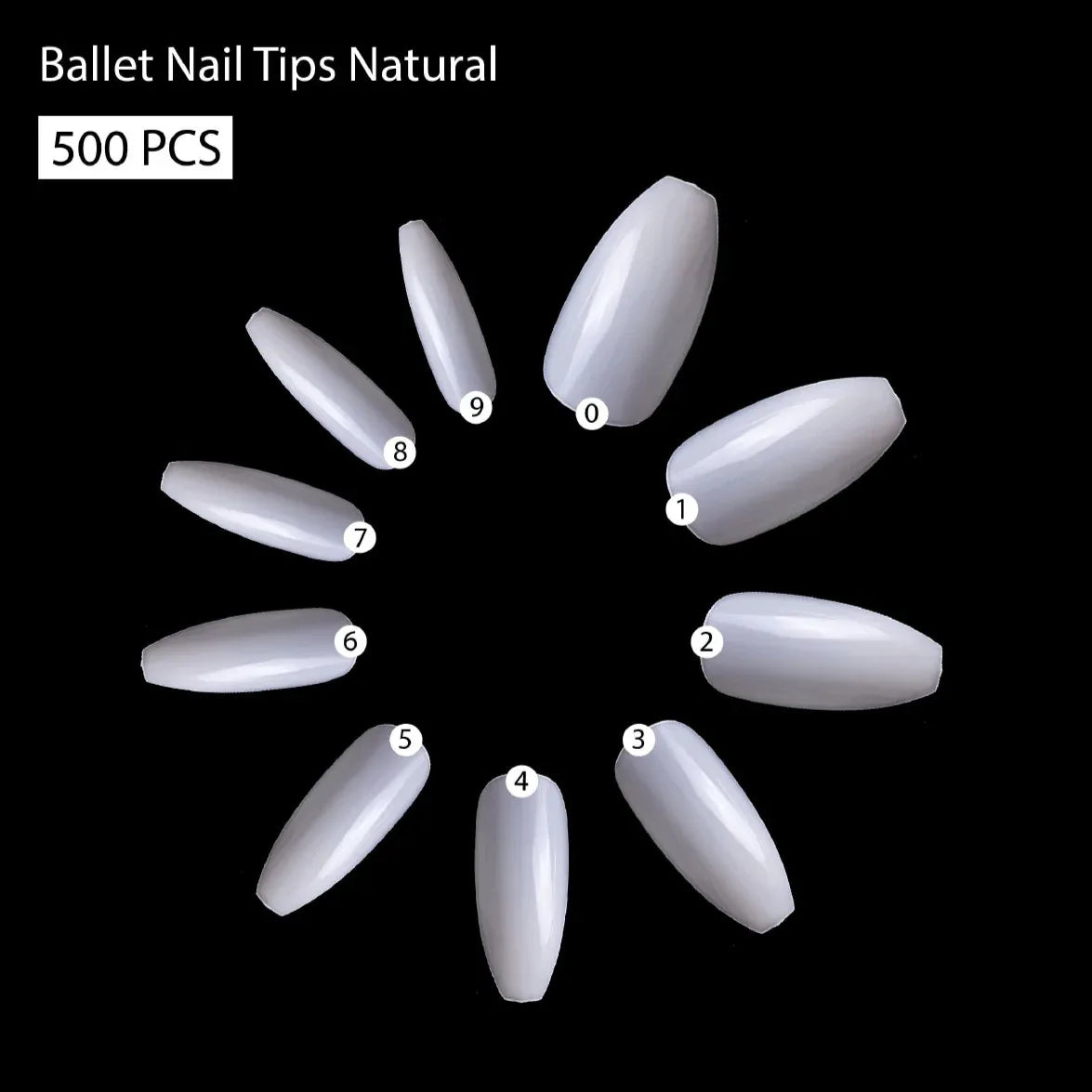 PKT 500pcs Ballet Nail Tips - Shills Professional