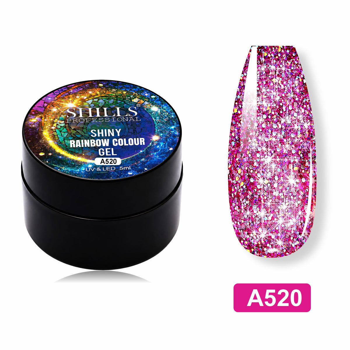 COLOUR GEL SHINY RAINBOW A520 PNK