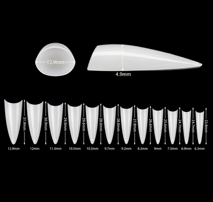 PKT 500pcs Stiletto Tips Natural