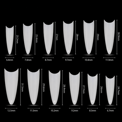 PKT 500pcs Stiletto Tips Natural