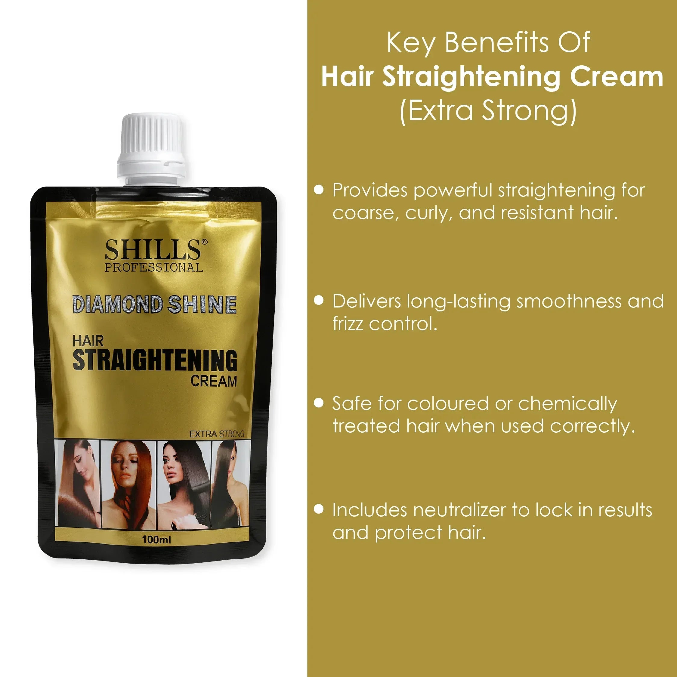 Diamond Shine Hair Straightening Cream - Shills Professional