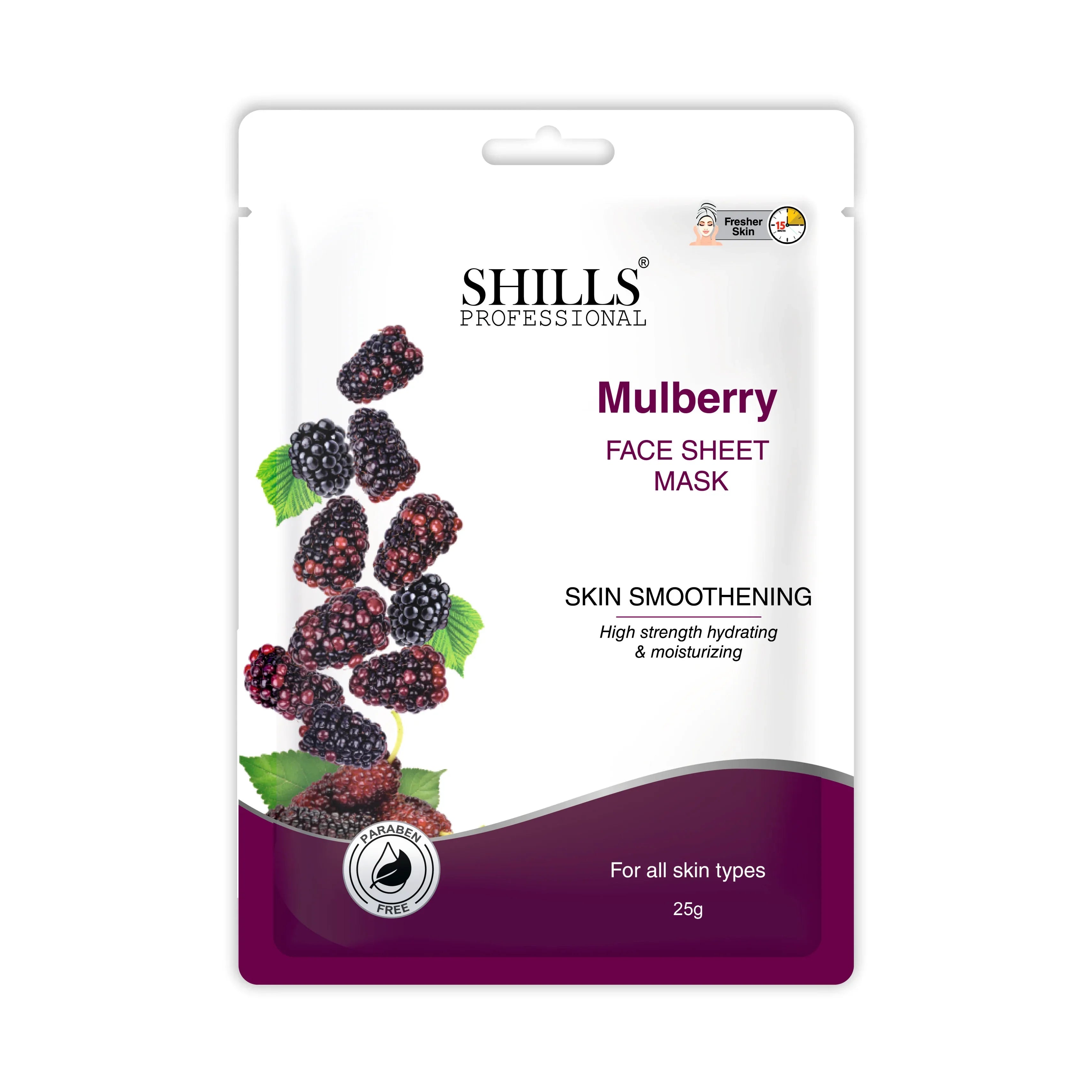 Mulberry Fruit Face Sheet Mask - Shills Professional