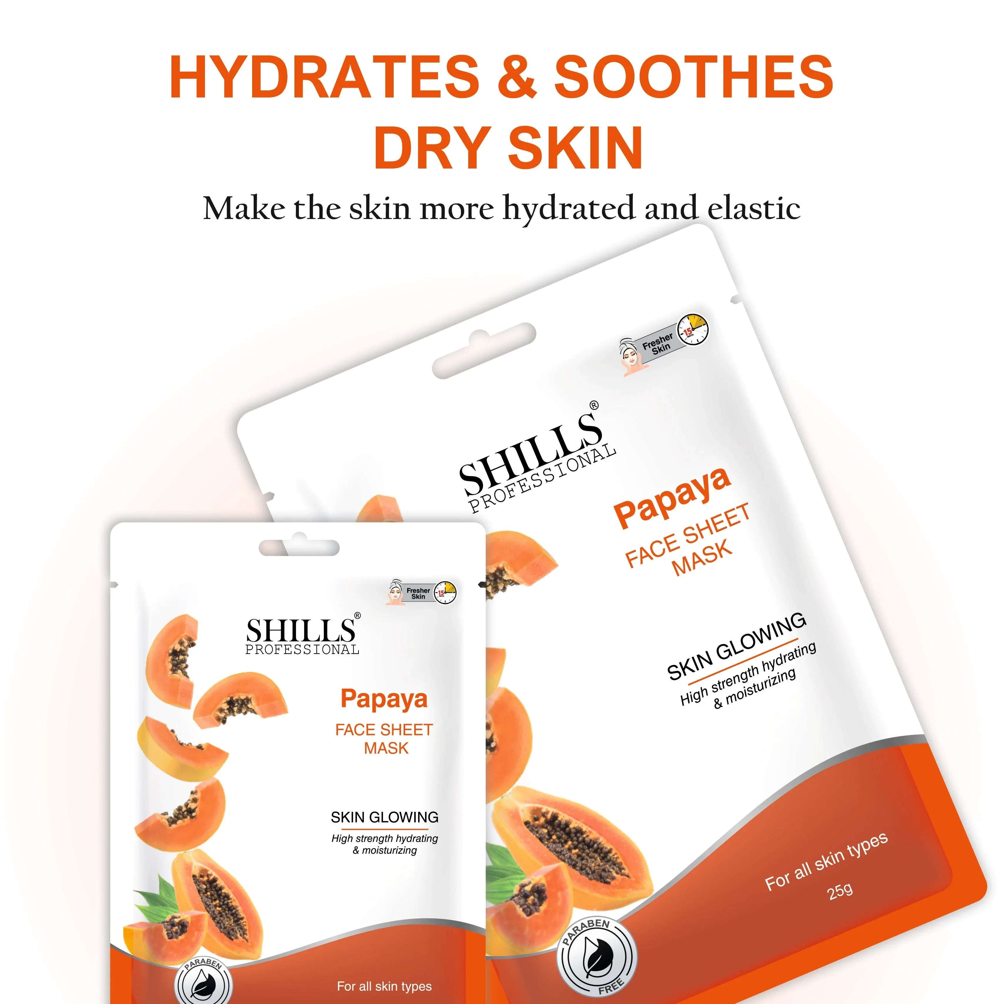 Papaya Fruit Face Sheet Mask - Shills Professional