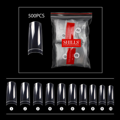 PKT 500pcs French Nail Tips Clear - Shills Professional