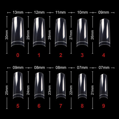 PKT 500pcs French Nail Tips Clear - Shills Professional