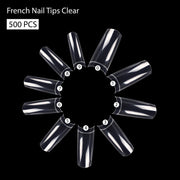 PKT 500pcs French Nail Tips Clear