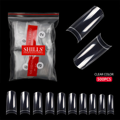 PKT 500pcs French Nail Tips Clear - Shills Professional
