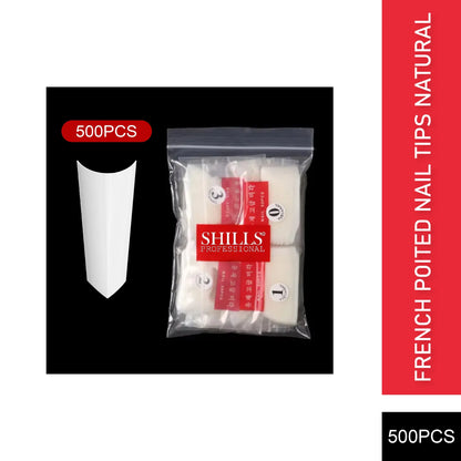 PKT 500pcs French Poited Natural nail tips - Shills Professional