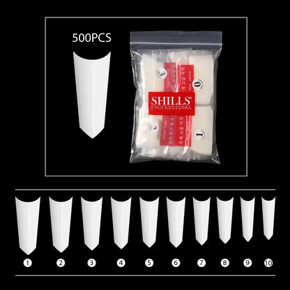 PKT 500pcs French Poited Natural nail tips - Shills Professional