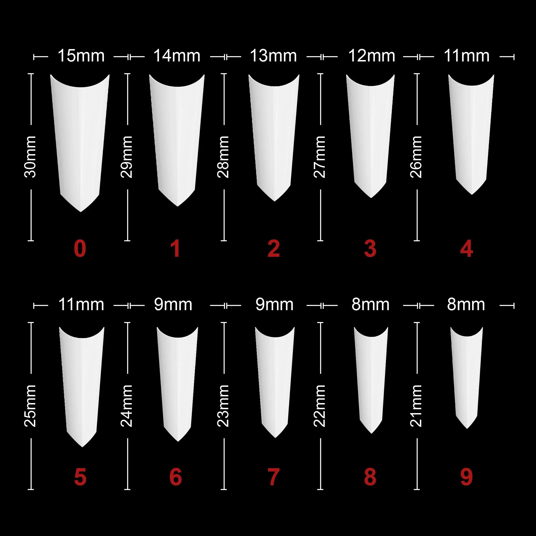 PKT 500pcs French Poited Natural nail tips - Shills Professional