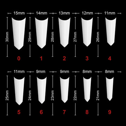 PKT 500pcs French Poited Natural nail tips - Shills Professional