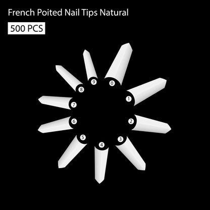 PKT 500pcs French Poited Natural nail tips - Shills Professional