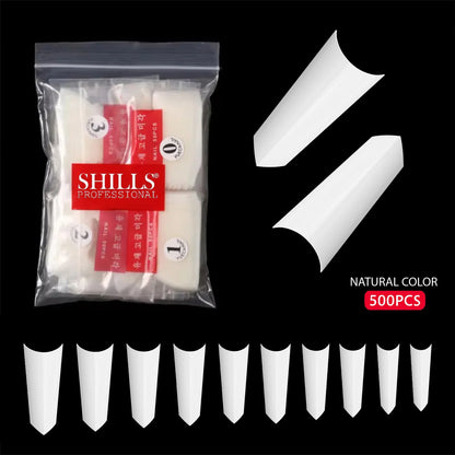 PKT 500pcs French Poited Natural nail tips - Shills Professional