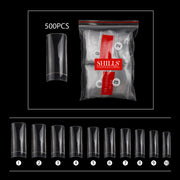 PKT 500pcs French Square Nail Tips Clear
