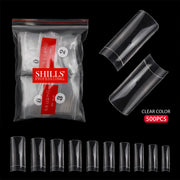 PKT 500pcs French Square Nail Tips Clear