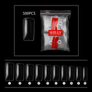 PKT 500pcs Full Cover Tips-Clear