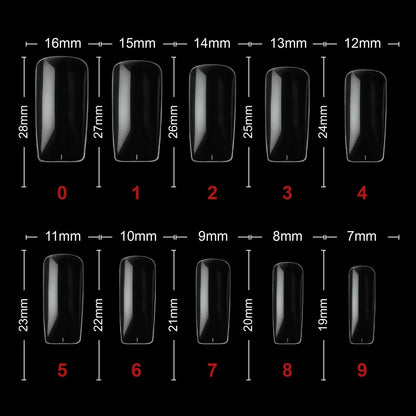 PKT 500pcs Full Cover Tips-Clear - Shills Professional