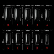 PKT 500pcs Full Cover Tips-Clear