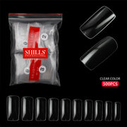 PKT 500pcs Full Cover Tips-Clear