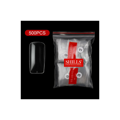 PKT 500pcs Full Cover Tips-Clear - Shills Professional