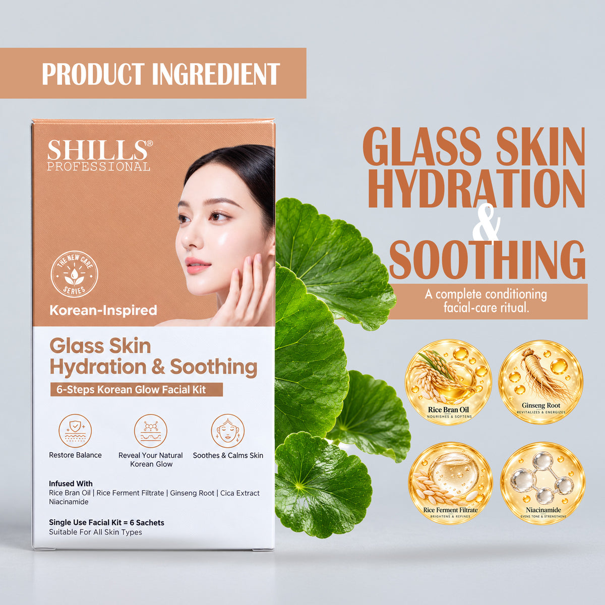 The Korean Glow Glass Skin Hydration & Soothing Facial Kit | Shills