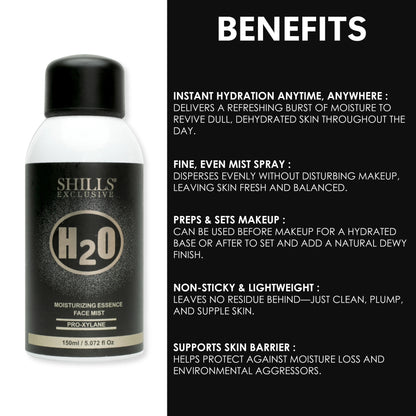 Moisturizing H2O Face Mist 150ml - Shills Professional