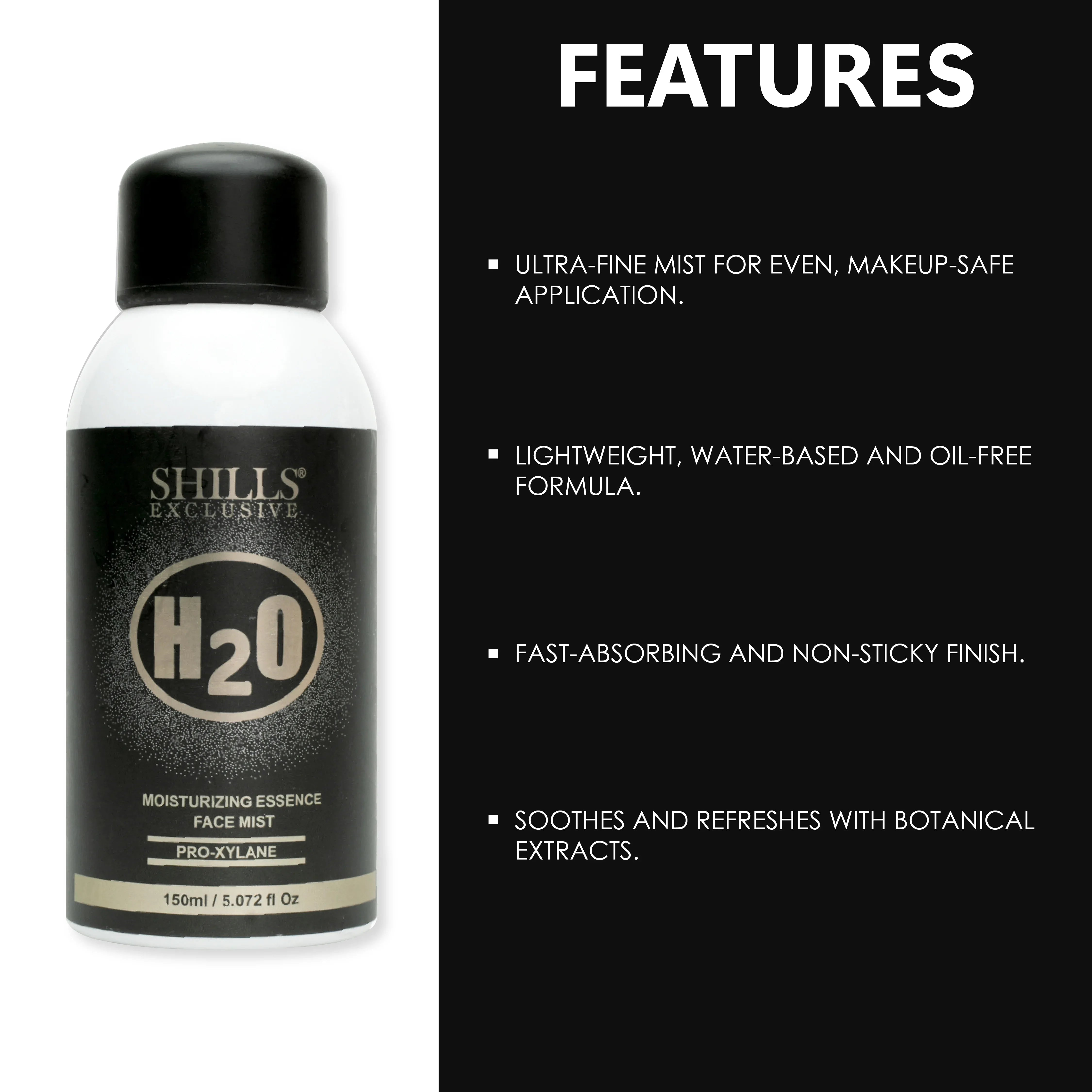 Moisturizing H2O Face Mist 150ml - Shills Professional