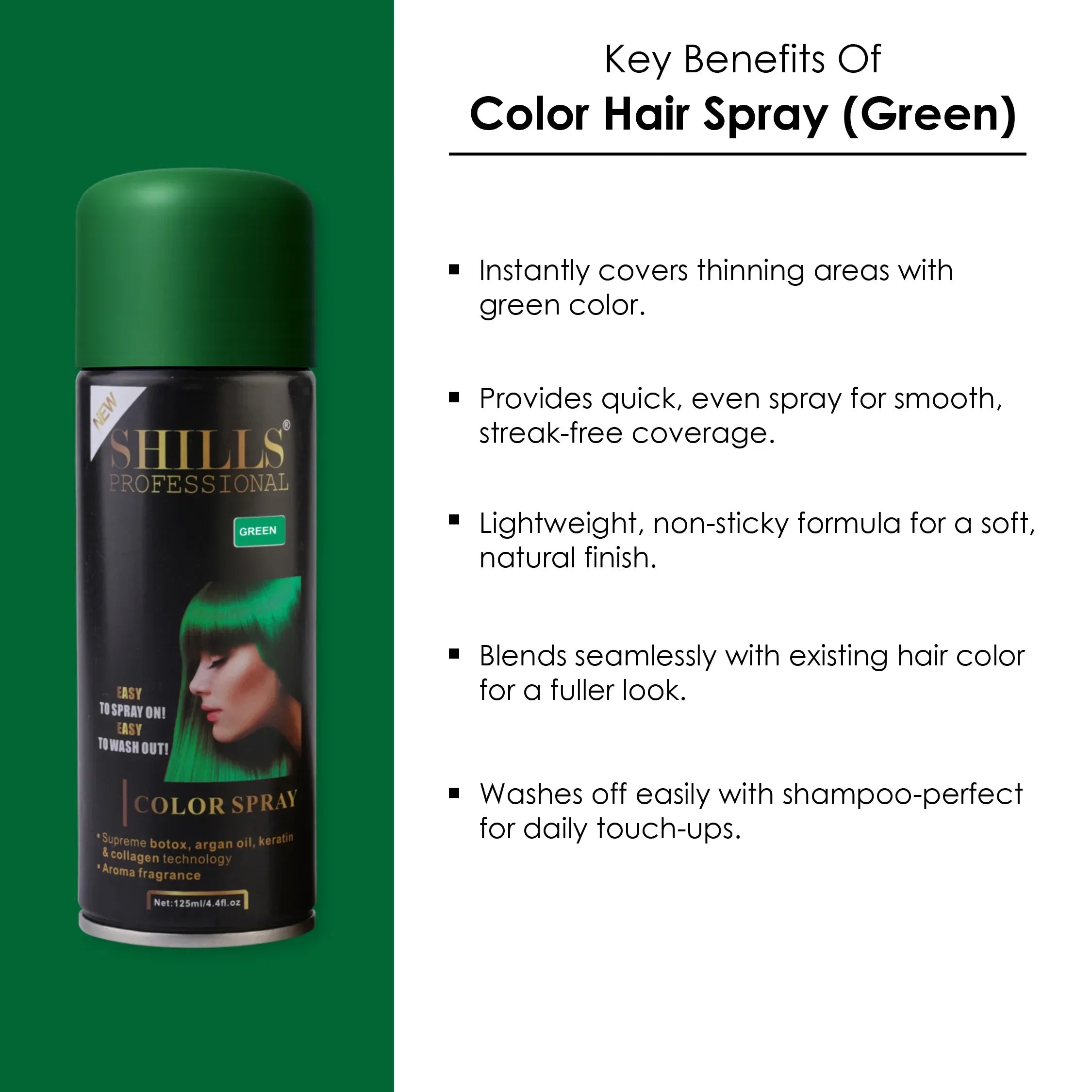 Color Hair Spray (GREEN) - Shills Professional