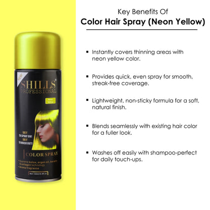 Color Hair Spray (NEON YELLOW) - Shills Professional