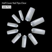 PKT 500pcs Half Cover Nail Tips Natural