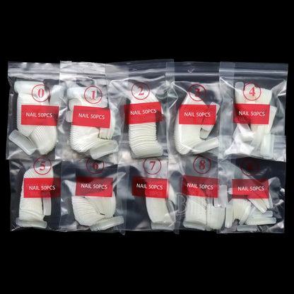 PKT 500pcs Half Cover Nail Tips Natural - Shills Professional