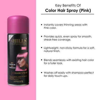 Color Hair Spray (PINK) - Shills Professional