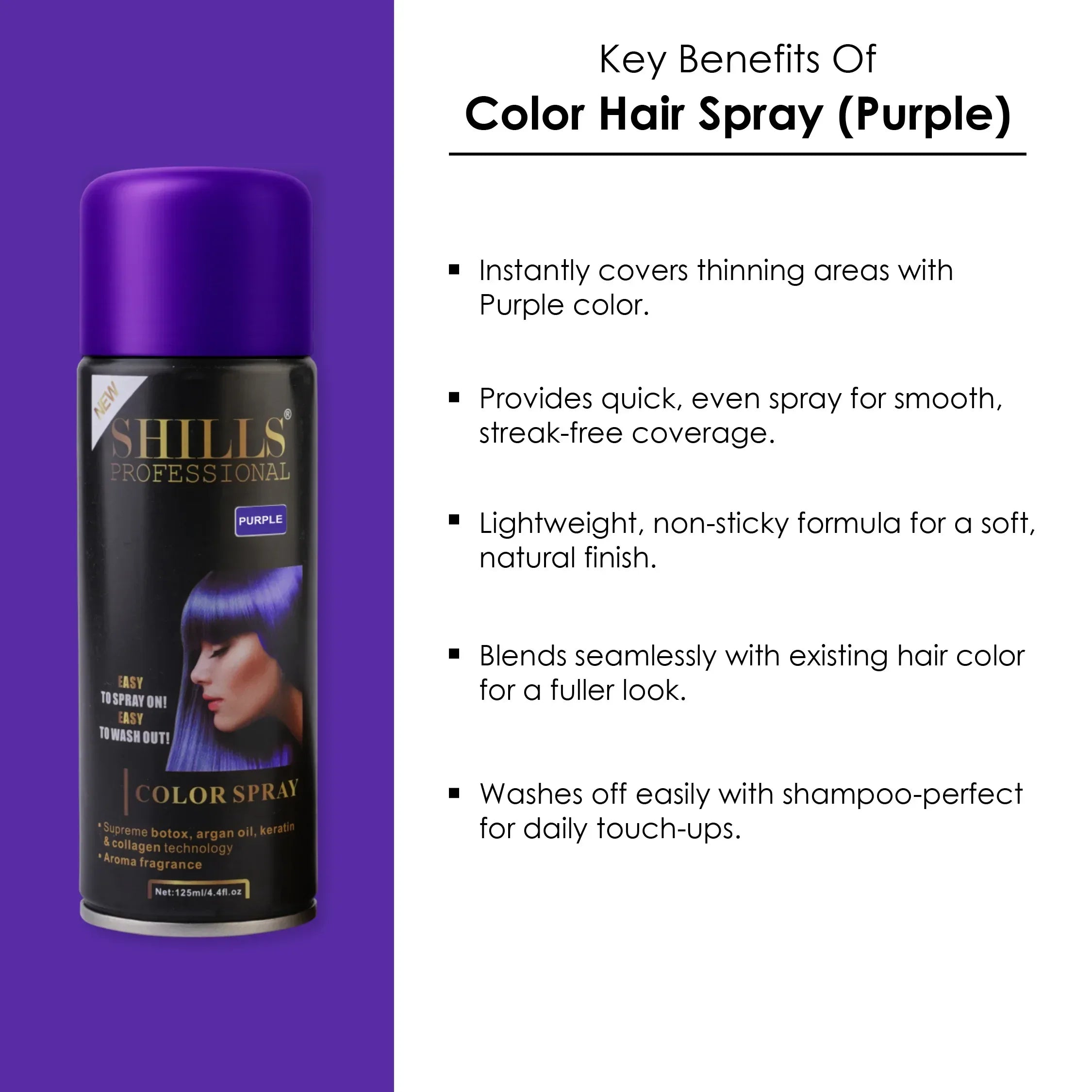 Color Hair Spray (PURPLE) - Shills Professional