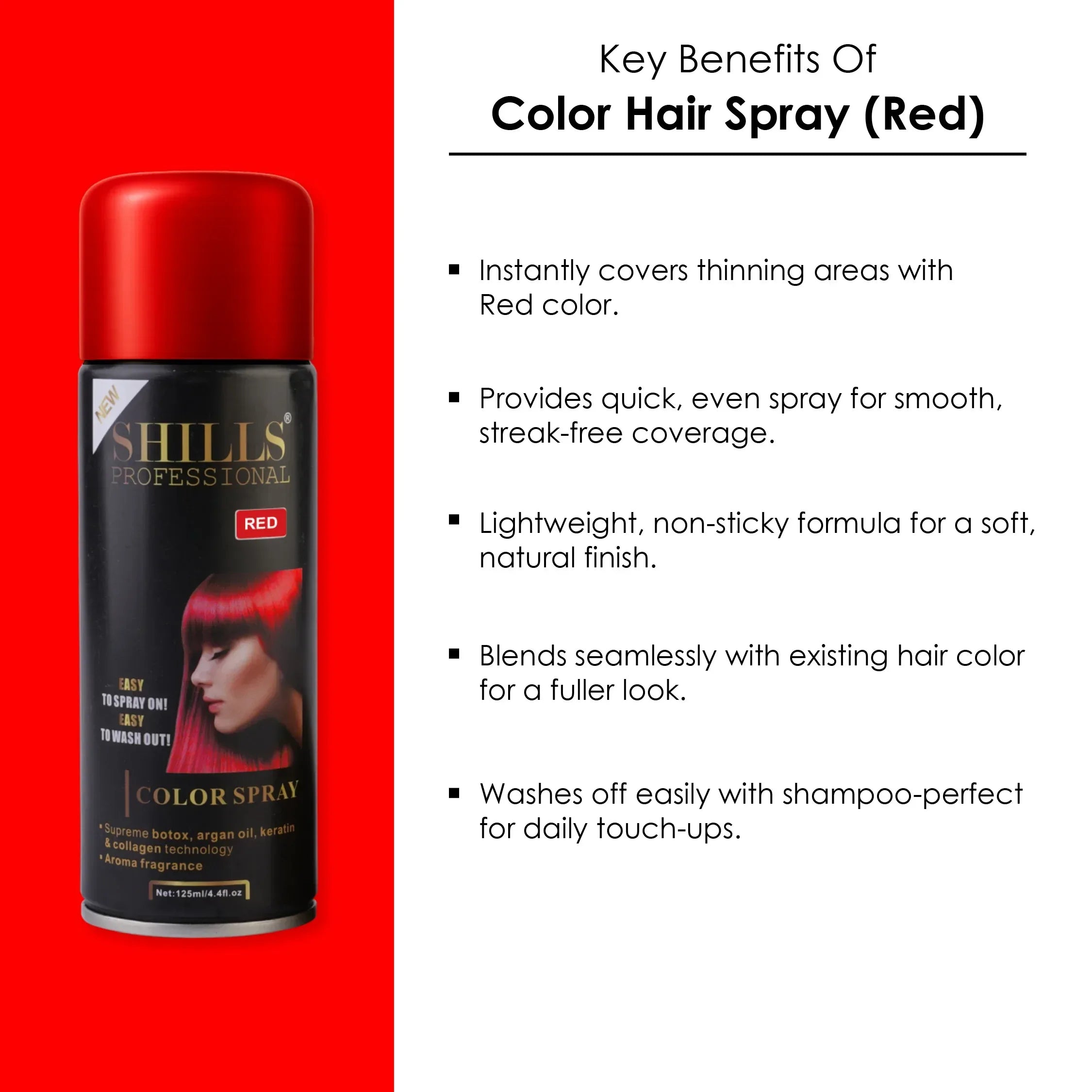 Color Hair Spray (RED) - Shills Professional
