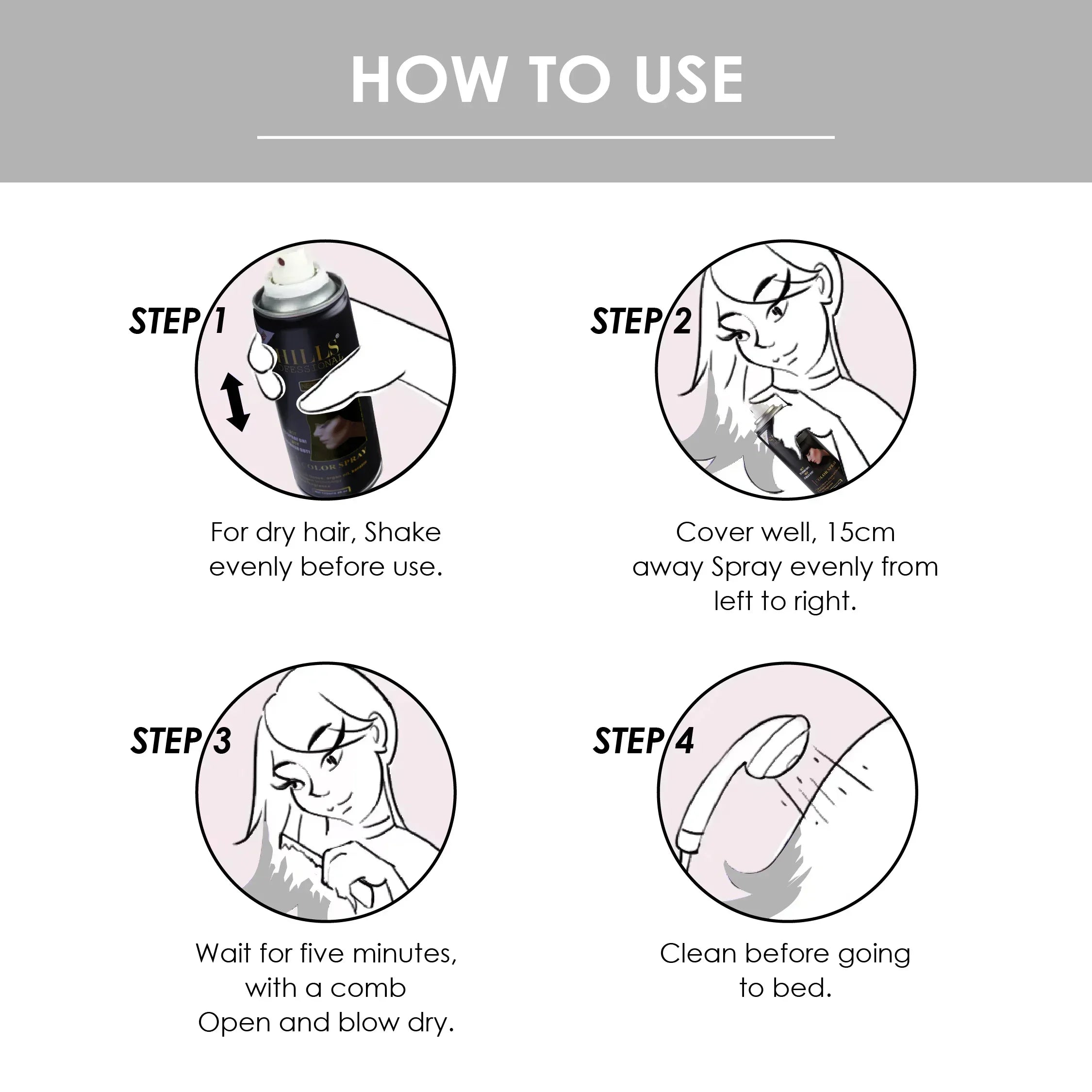 Color Hair Spray (HS-SILVER) - Shills Professional